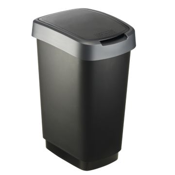 afvalbak_twist_zwart_zilver_50l
