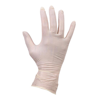Handschoen vinyl wit gepoederd S