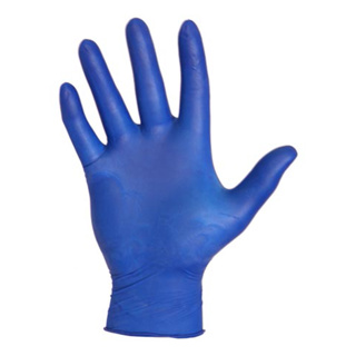 Handschoen latex blauw gepoederd XL